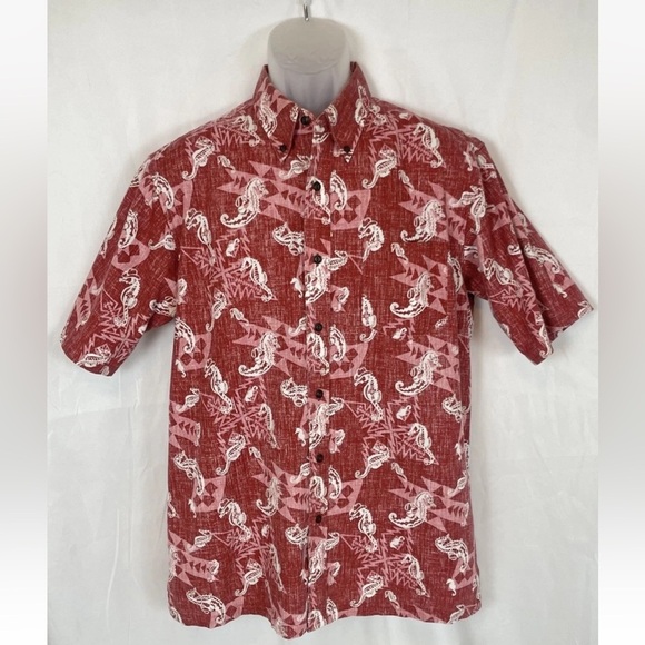 pendleton REYN SPOONER coastal cowboy seahorse button-down shirt men M surf Red - Picture 15 of 16